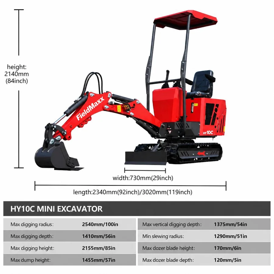 FieldMaxx FX10C Mini Excavator — view 10