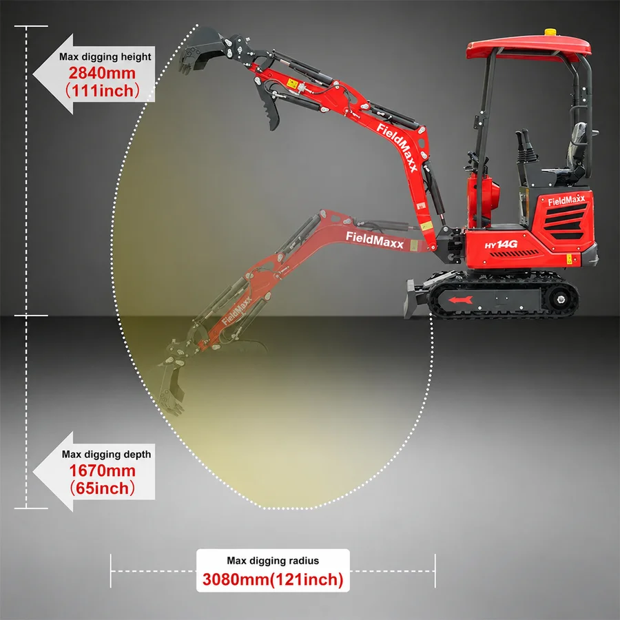 FieldMaxx FX14G Mini Excavator — view 7
